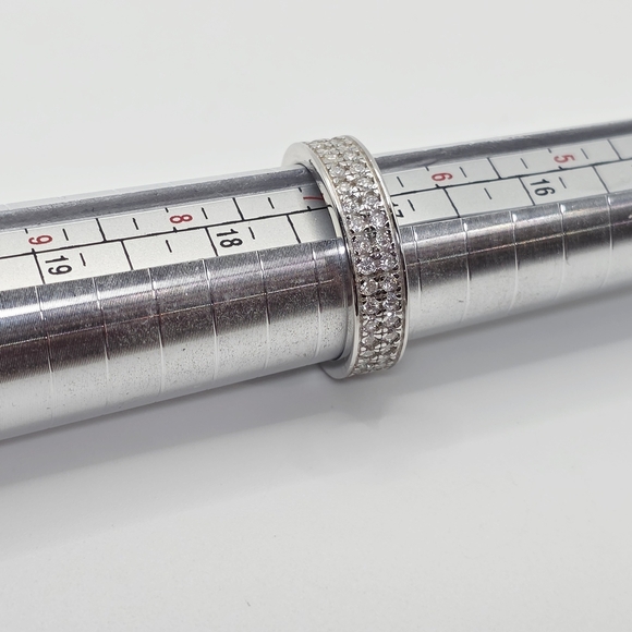 This is a 2 Row Moissanite Diamonds Band . S925 Silver. vvs1 D. size 7 - Picture 4 of 11